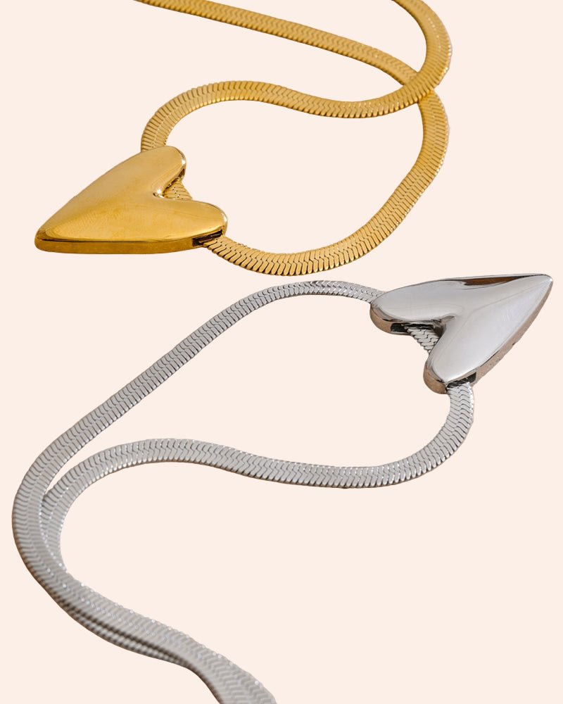 Modern Heart Necklace / Silver - From Juniper With Love