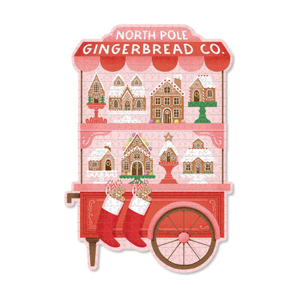 North Pole Gingerbread Co. Shaped Christmas Puzzle - From Juniper With Love