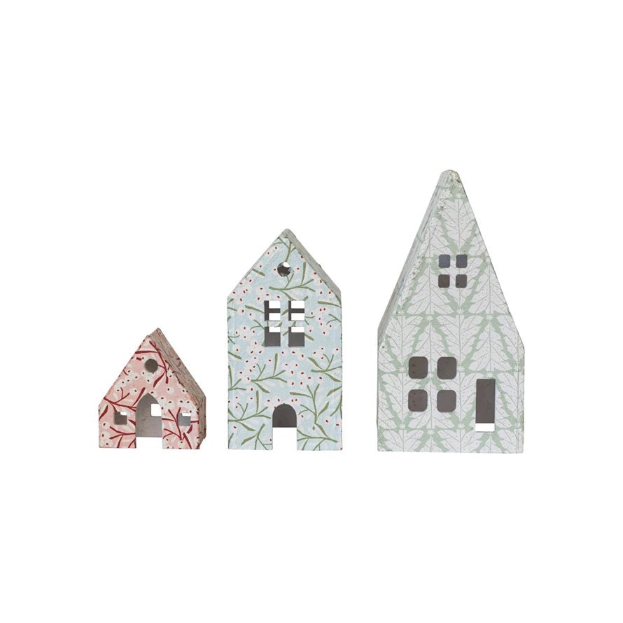Paper Mache Houses / Set of 3 - From Juniper With Love