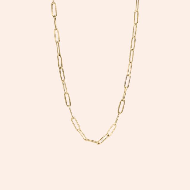 Paperclip Chain Necklace gold 4mm by From Juniper With Love