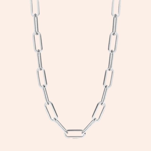 Paperclip Chain Necklace / Silver 4mm - From Juniper With Love