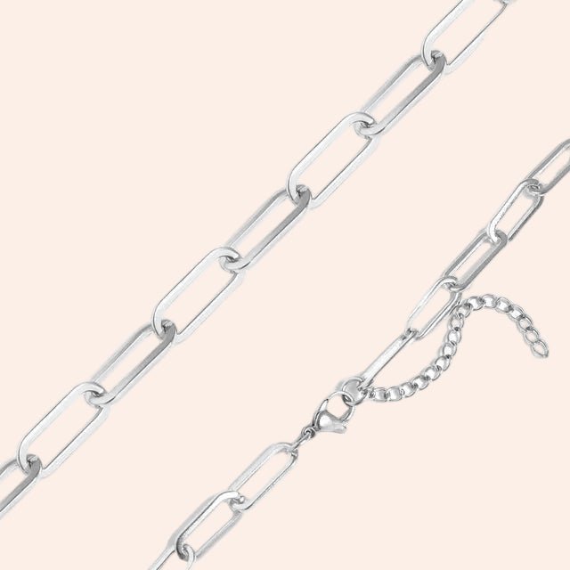 Paperclip Chain Necklace in silver, 4mm links, From Juniper With Love