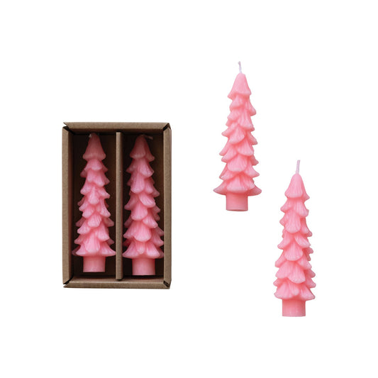 Pink Tree Taper Candles - From Juniper With Love