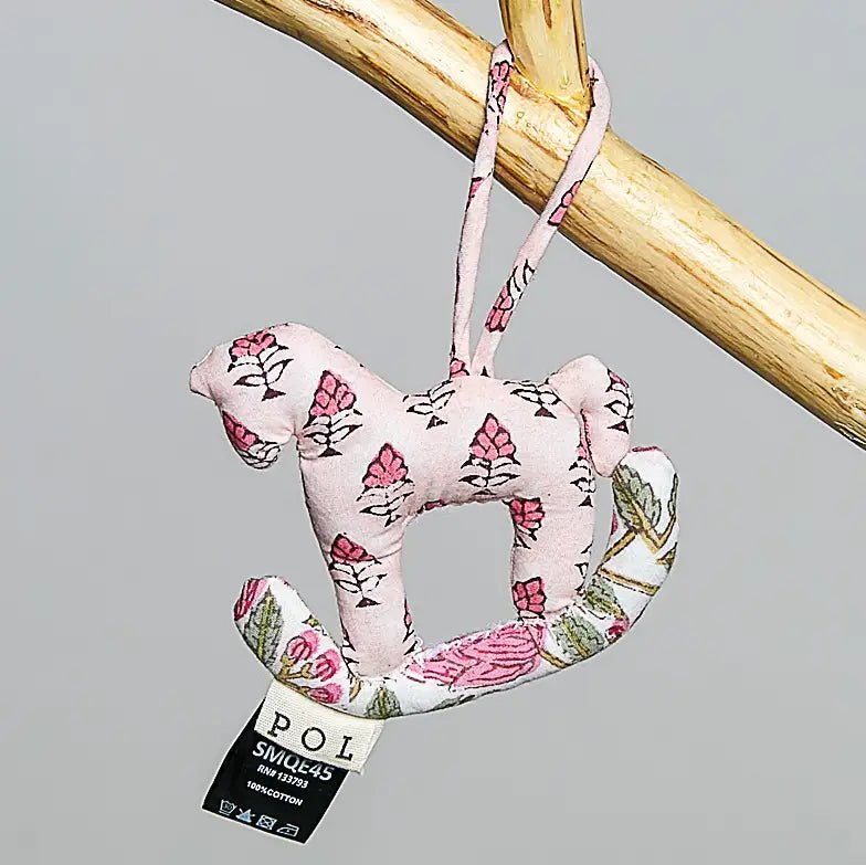 Plush Rocking Horse Bag Charm / Pink - From Juniper With Love