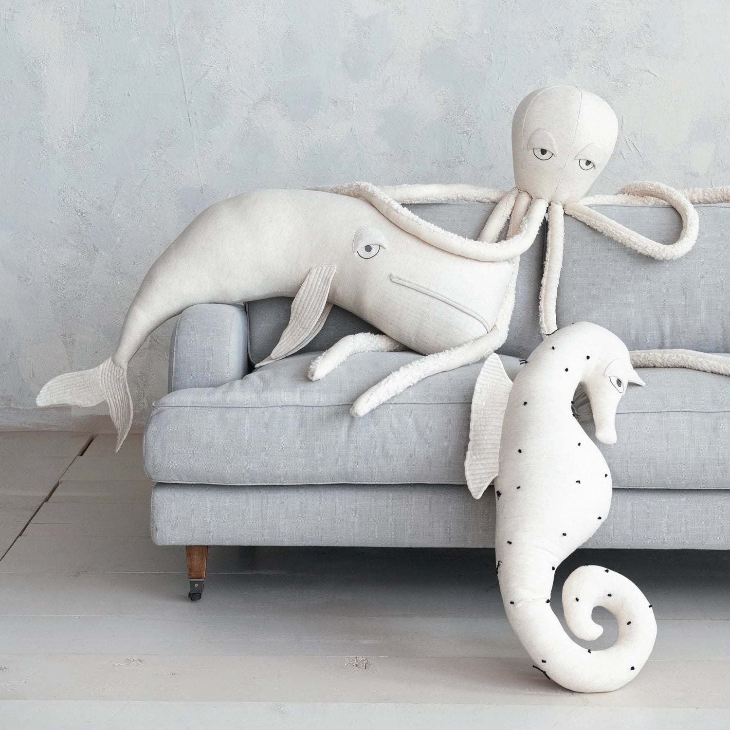 Seahorse Linen Pillow - From Juniper With Love