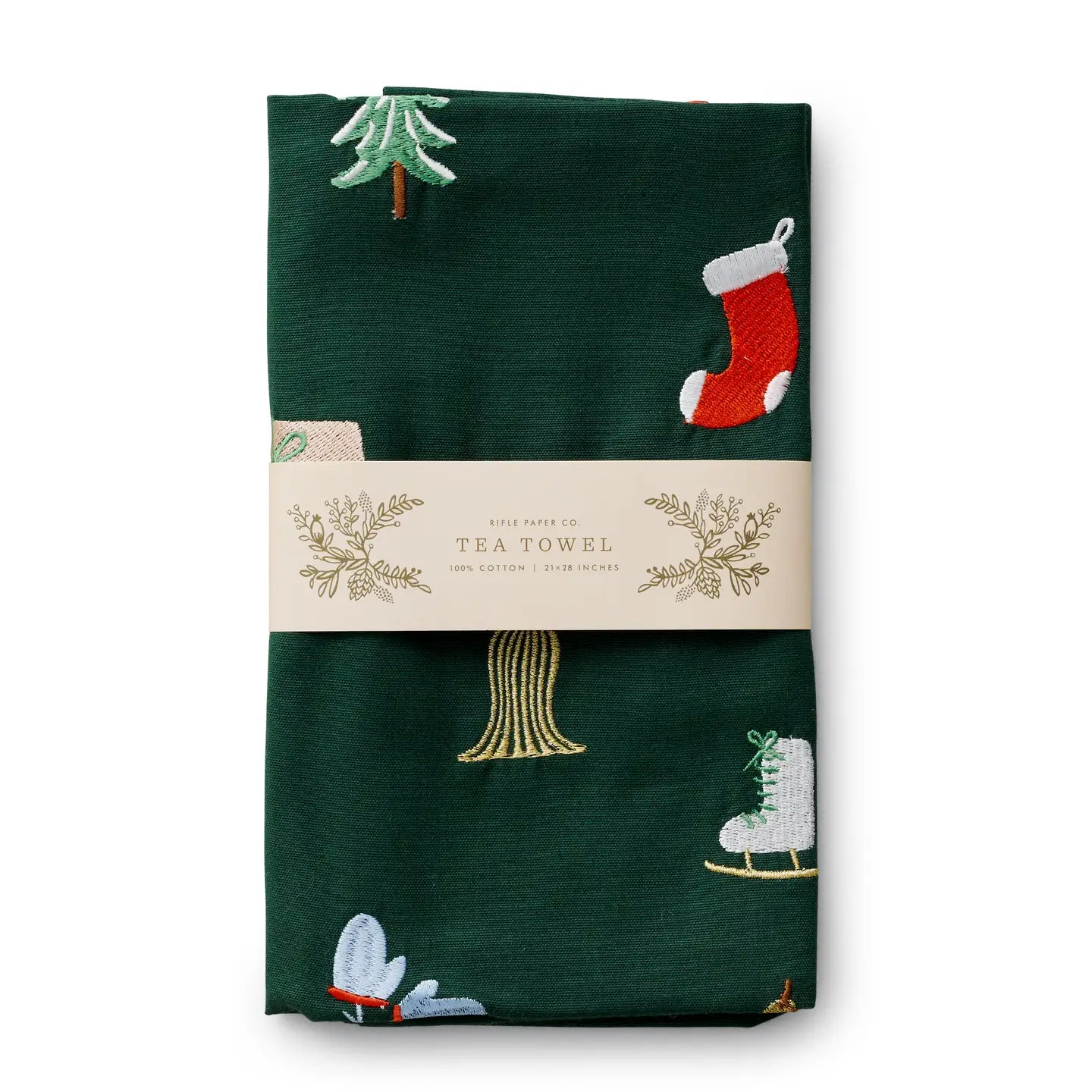 Signs of the Season Embroidered Tea Towel - From Juniper With Love