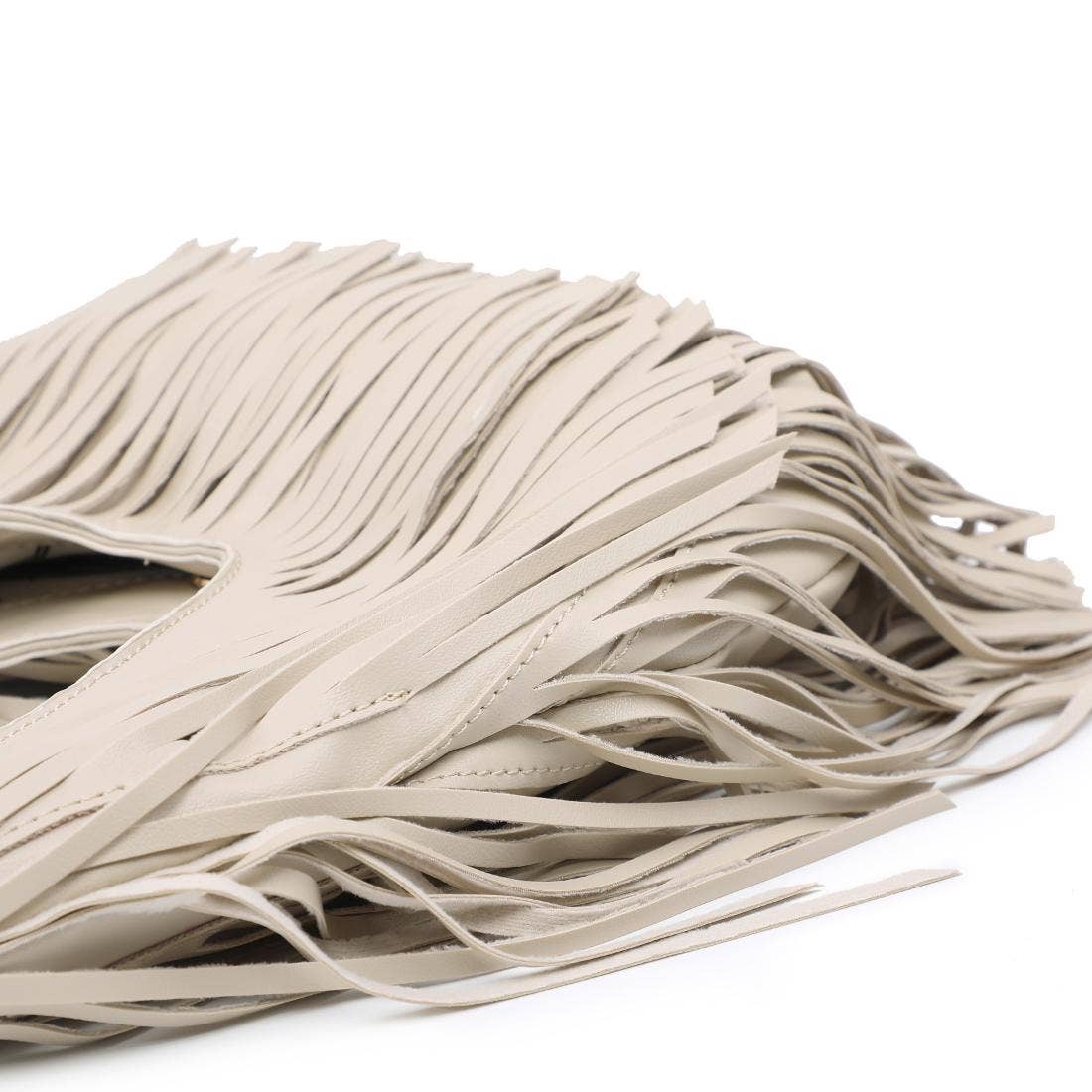 Stevie Hobo bag by Moda Luxe in cream with long fringe detailing