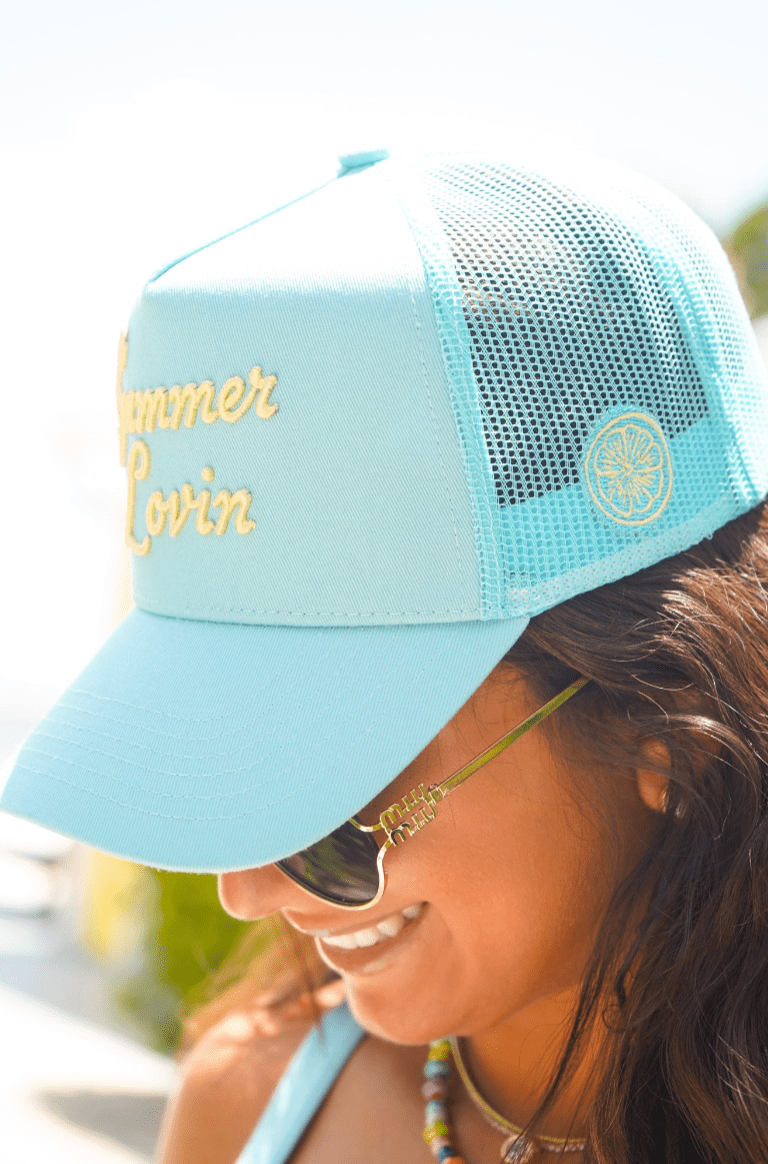 Summer Lovin Baby Blue Canvas Trucker Hat - From Juniper With Love