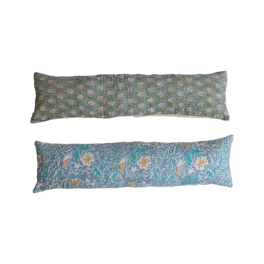 Vintage Cotton Kantha Reversible Lumbar Pillow, 2 Styles (Each One Will Vary) - From Juniper With Love